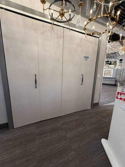 Sliding doors marked electrical room notice sign
