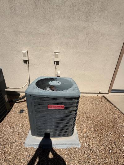 Goodman condenser unit with two disconnect boxes