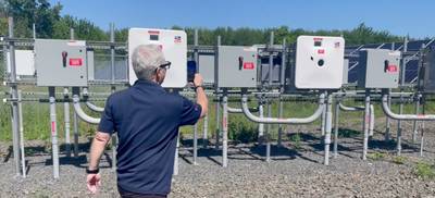 Ground mounted solar inverters in fenced array
